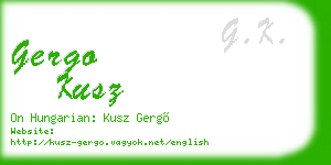 gergo kusz business card